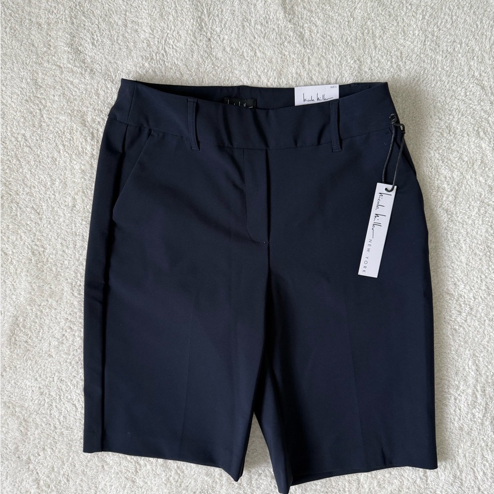 NWT Nicole miller dark navy Bermuda shorts size S
